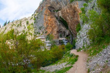 Beautiful village Blagaj and waterfall on Buna spring and waterfall in Bosnia and Herzegovina