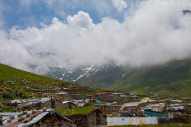 Avusor Plateau and Kackar Mountains with blue cloudy sky background .Rize .Turkey