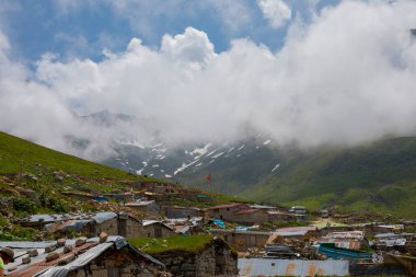 Avusor Plateau and Kackar Mountains with blue cloudy sky background .Rize .Turkey