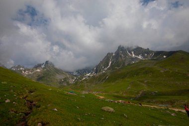 Avusor Plateau and Kackar Mountains with blue cloudy sky background .Rize .Turkey
