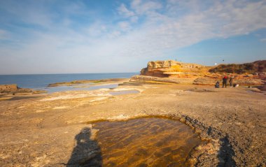 Kefken Pink Rock Cliffs, close up. Kandira, Kocaeli.
