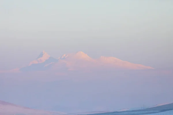 Four peaked volcano massif in Armenia \