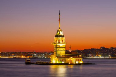 İstanbul, Türkiye 'deki Bakire Kulesi (KIZ KULESI - USKUDAR)