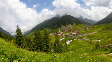 Rize 'deki Elevit Platosu. Bu plato, Rize 'nin Camlihemsin ilçesinde yer almaktadır. Kackar Dağları bölgesi. Rize, Türkiye.