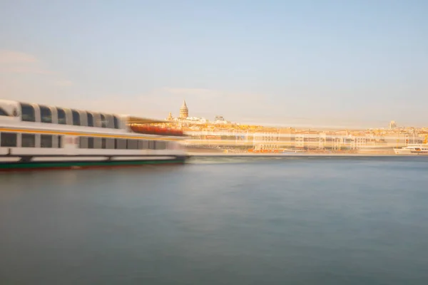 Ferries Históricos Região Eminn Istambul Foram Fotografados Com Técnica Longa — Fotografia de Stock