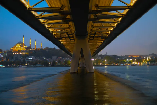 Vista Del Puente Metro Hali Que Conecta Azapkap Beyolu Unkapan — Foto de Stock