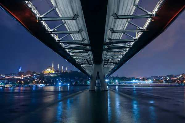 Vista Ponte Metro Hali Que Liga Azapkap Beyolu Unkapan Fatih — Fotografia de Stock