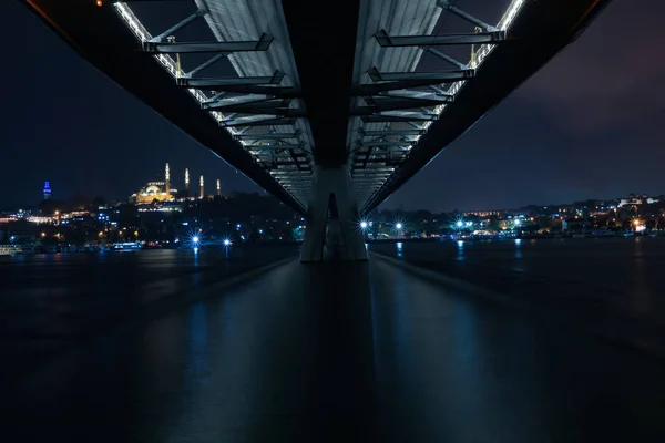 Pohled Hali Metro Bridge Spojující Azapkap Beyolu Unkapan Fatih Halic — Stock fotografie