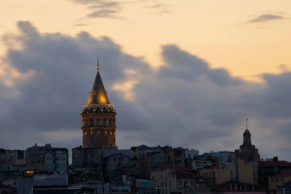 Αεροφωτογραφία Του Πύργου Γκαλάτα Στην Ιστανμπούλ Της Τουρκίας Αεροφωτογραφία Ορόσημο — Φωτογραφία Αρχείου
