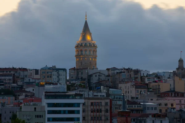 Luchtfoto Van Galata Tower Istanboel Turkije Luchtfoto Van Oriëntatiepunt Gouden — Stockfoto
