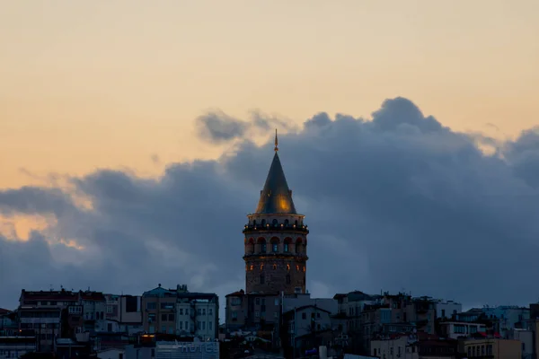 Zdjęcia Lotnicze Wieży Galata Stambule Turcja Widok Lotu Ptaka Złotą — Zdjęcie stockowe