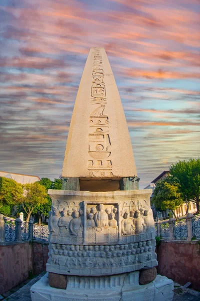 Theodosius Obeliszkje Sultanahmet Téren Isztambulban Törökországban — Stock Fotó