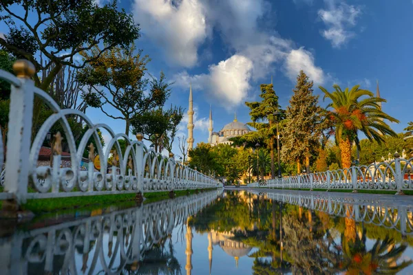 Moschea Sultanahmet Moschea Blu Sera Istanbul Turchia — Foto Stock