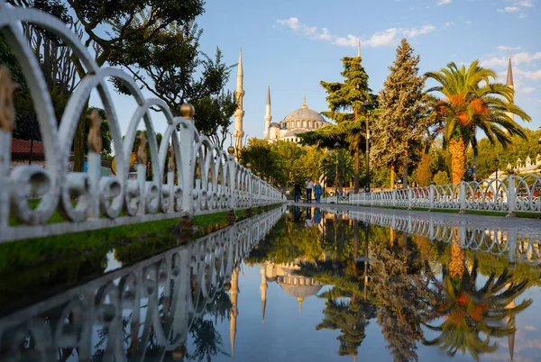 Moschea Sultanahmet Moschea Blu Sera Istanbul Turchia — Foto Stock