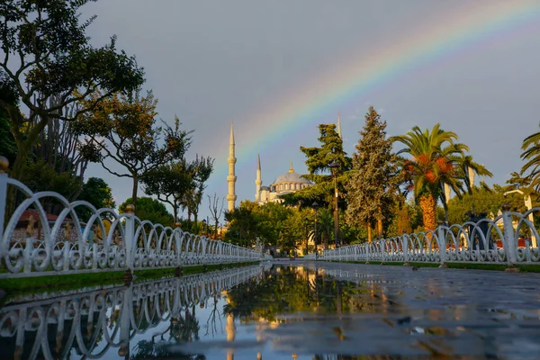 Sultanahmet Mecset Kék Mecset Este Isztambul Törökország — Stock Fotó