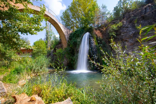 Panorama Landscape Cilandiras Bridge Aka Clandras Kprs Waterfall Karahalli Usak — Stock Photo, Image