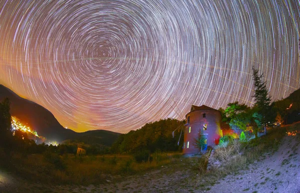 Stars Exposure Cubuk Lake Goynuk Bolu Turkey — Foto de Stock