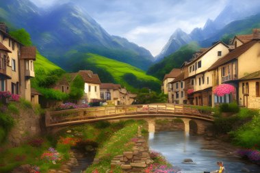 Alacati Kasabası 'ndaki Alacati sokak manzarası. Alacati Türkiye 'de daha popüler tarihi turizm beldesi.