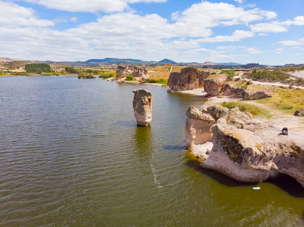 stock image Emre Lake is located in the city of Afyonkarahisar in Turkey. It has an amazing nature. Balloon tourism is carried out.