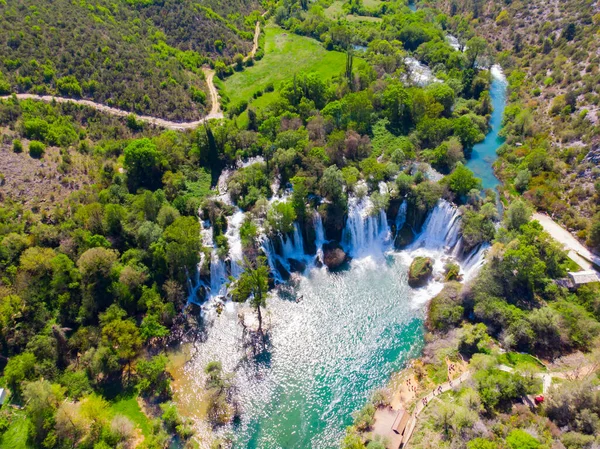 Вид Мальовничі Водоспади Кравіце Боснії — стокове фото