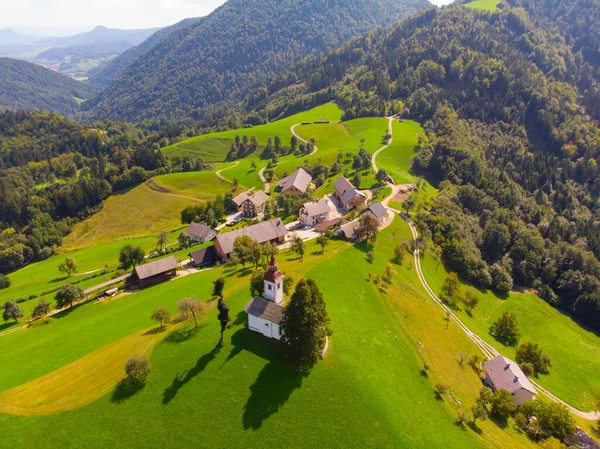Pandangan Udara Dari Gereja Tomaz Slovenia — Stok Foto
