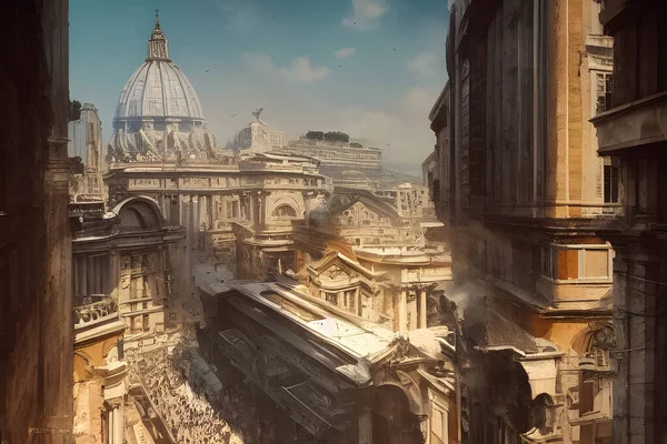 Panorama Roma Ciudad Del Vaticano Italia Europa — Foto de Stock