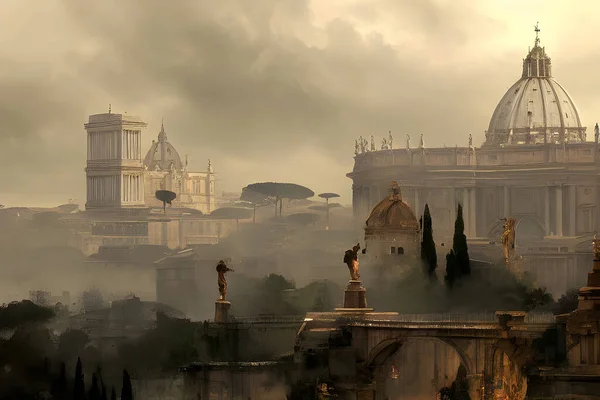 Panorama Roma Ciudad Del Vaticano Italia Europa — Foto de Stock