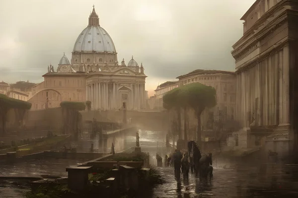 Панорама Рима Ватикана Италия Европа — стоковое фото