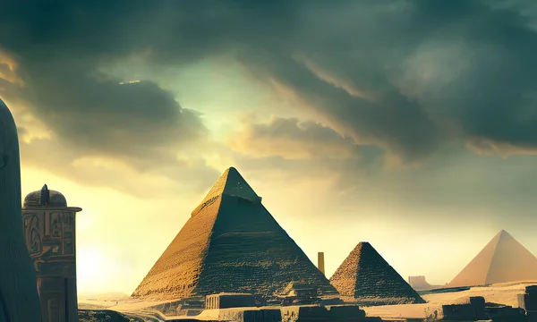 Grandes Pyramides Gizeh Egypte — Photo