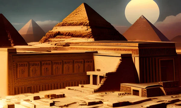Μεγάλες Πυραμίδες Της Γκίζας Αίγυπτος — Φωτογραφία Αρχείου