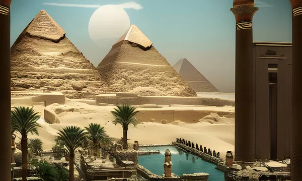 Gízai Nagy Piramisok Egyiptom — Stock Fotó