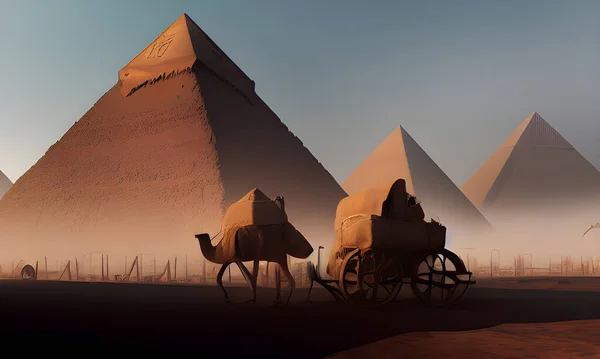 Büyük Giza Piramitleri Mısır — Stok fotoğraf