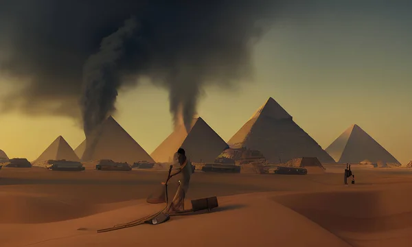 Stora Pyramider Giza Egypten — Stockfoto