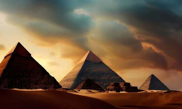 Великие Пирамиды Гизы — стоковое фото