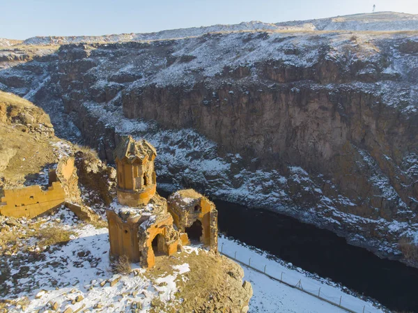 Turquía Armenia Vista Frontera Desde Las Ruinas Ani —  Fotos de Stock