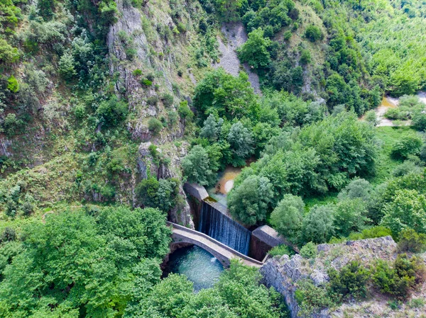Cachoeira Paleokaria Ponte Antiga Tessália Grécia Europa — Fotografia de Stock