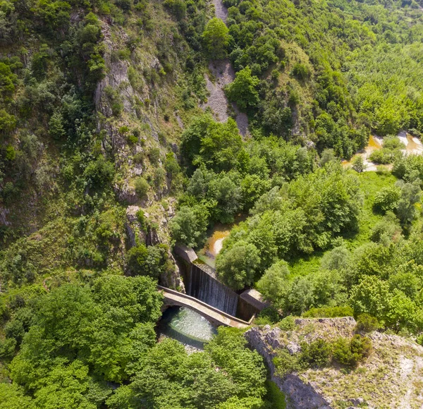 Vodopád Paleokaria Starobylý Most Thesálie Řecko Evropa — Stock fotografie