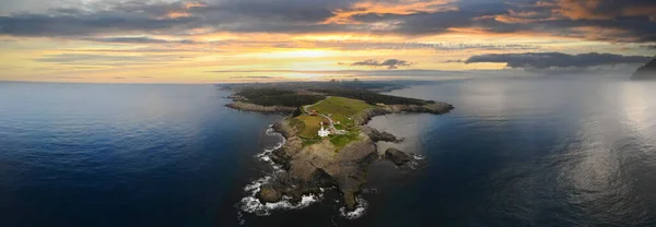 Aerial Lighthouse Inceburun Sinop Turkey Inceburun Northernmost Point Turkey — Stock Photo, Image
