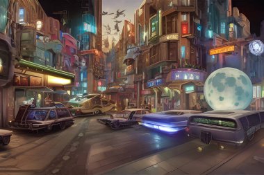 Akşamları İstanbul sokaklarının muhteşem manzarası