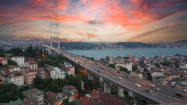 Cumhuriyet Temmuz Şehitler Köprüsü Boğaz Köprüsü 100 Yıldönümü — Stok fotoğraf