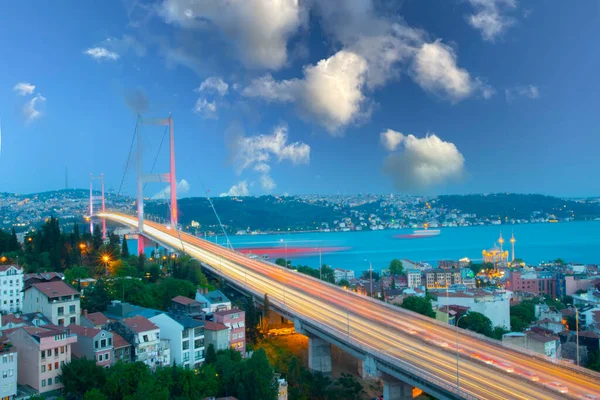 stock image 15 July Martyrs Bridge (Bosphorus Bridge) 100th anniversary of the republic