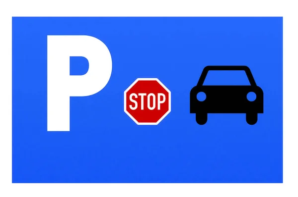 Parkeringsplatta Standard Blå Platta — Stockfoto