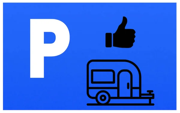 Parkeringsplatta Standard Blå Platta — Stockfoto