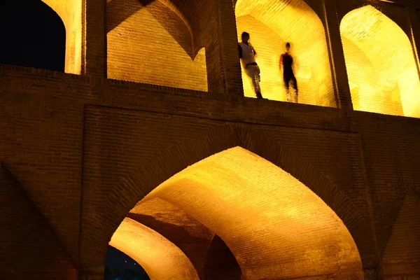 Ponte Khaju Isfahan Illuminato Crepuscolo Iran — Foto Stock