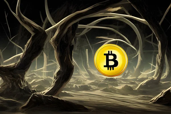 Criptomonedas Fichas Moneda Bitcoin —  Fotos de Stock