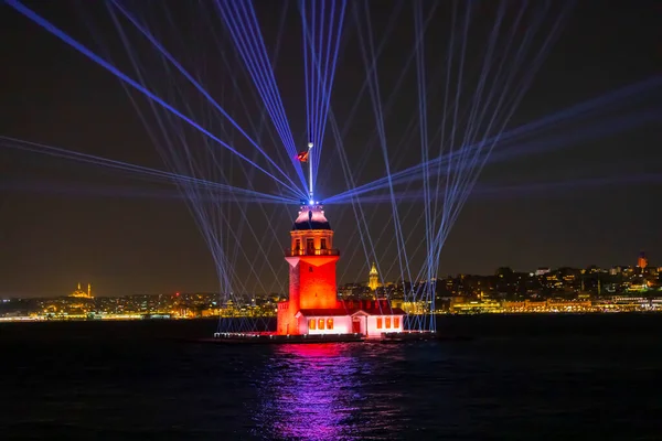 The new version of Maiden\'s Tower after restoration. Istanbul Turkey