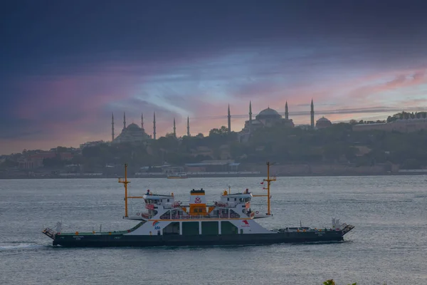 Мармурове Море Блакитна Мечеть Хагія Софія Прекрасний Захід Сонця Стамбулі — стокове фото