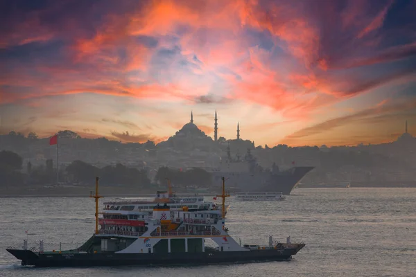 Marmarameer Und Blaue Moschee Hagia Sophia Ein Schöner Sonnenuntergang Istanbul — Stockfoto