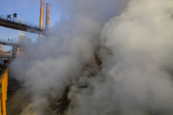 Панорамний Вид Kardemir Karabuk Iron Steel Factory Вугільна Вежа Коксовому — стокове фото