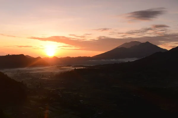 stock image Amazing morning view at Pinggan Hill, Bali, indonesia.